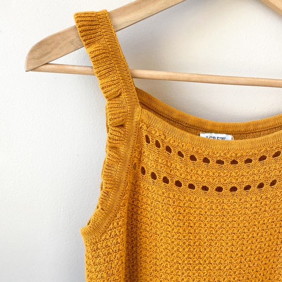 J CREW Ruffle Trim Sweater Tank | Gold | Mustard - Picture 9 of 12